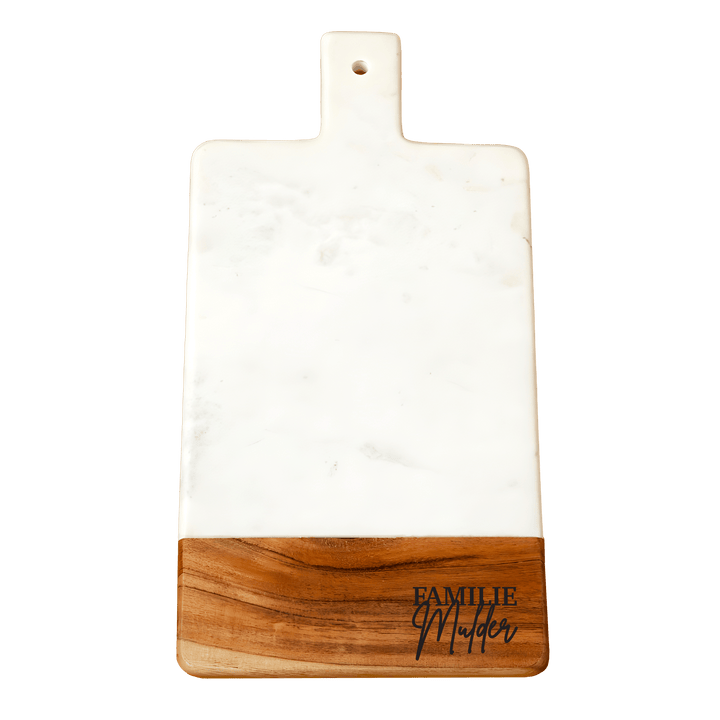 Staande Marmer/Houten Serveerplank met Familienaam