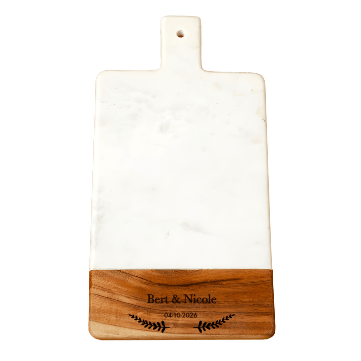 Staande Marmer/Houten Serveerplank met Namen en Takjes