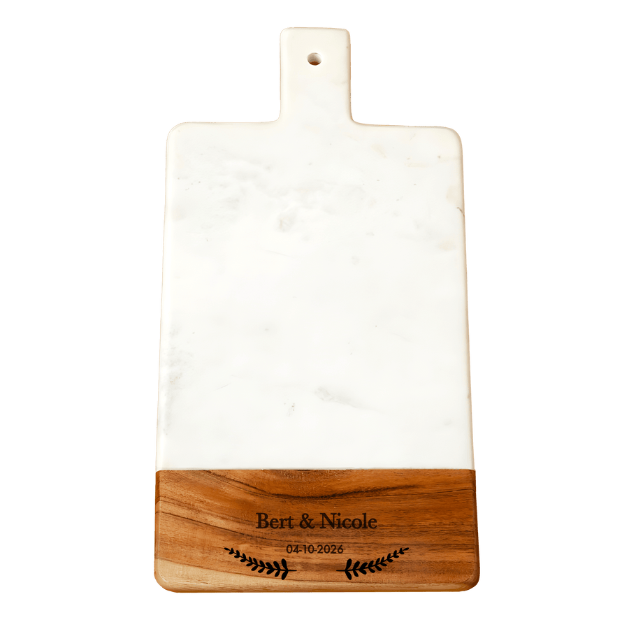 Staande Marmer/Houten Serveerplank met Namen en Takjes