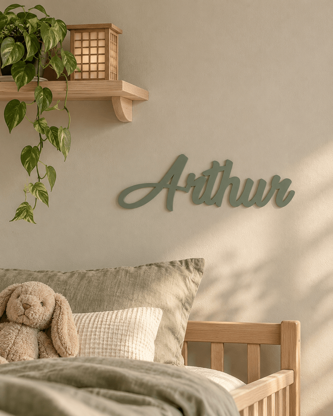 Naambordje kinderkamer - Sierlijke acryl naamletters op maat