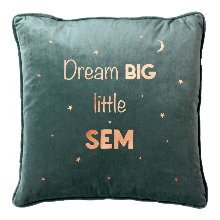 "Dream big little ...." kussen stoer Groen - Cravity
