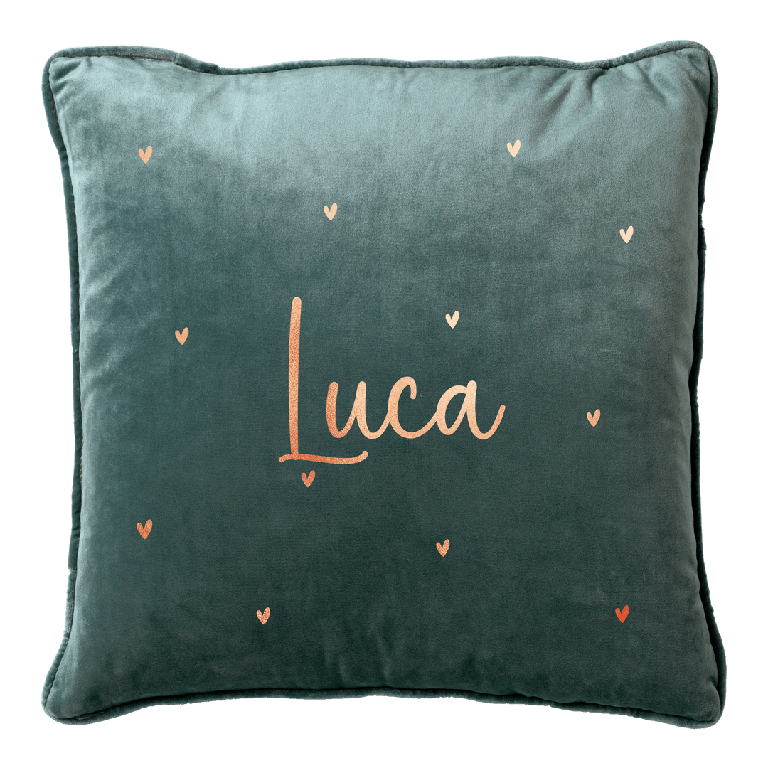 Naam met hartjes kussen Groen - Cravity