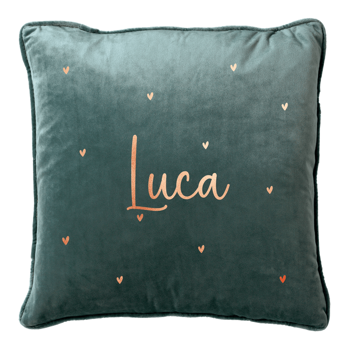 Naam met hartjes kussen Groen - Cravity