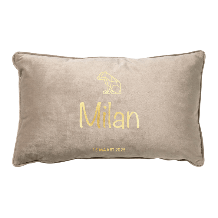 Naam met icoon kussen Taupe - Cravity