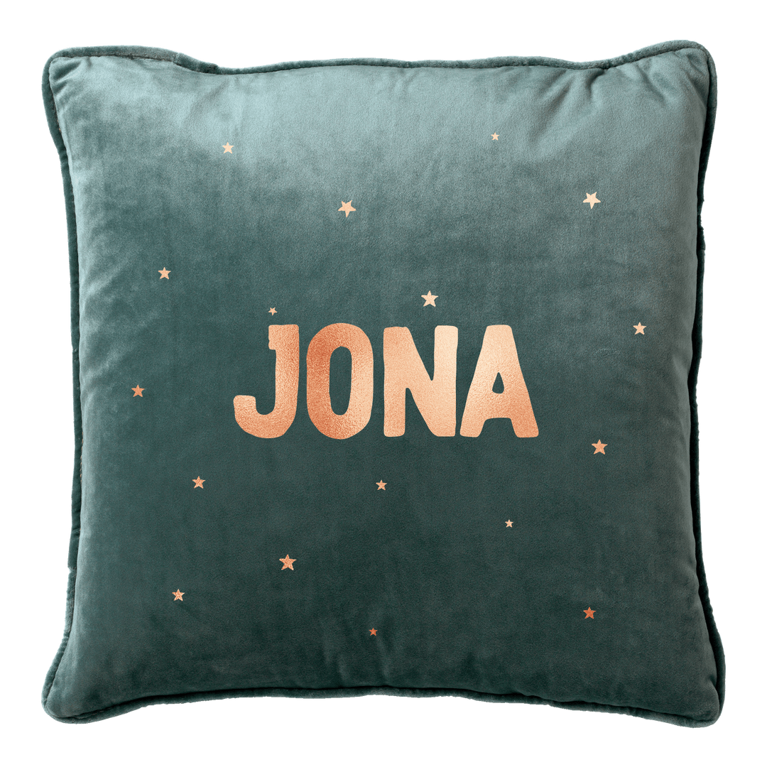 Naam met sterretjes kussen Groen - Cravity