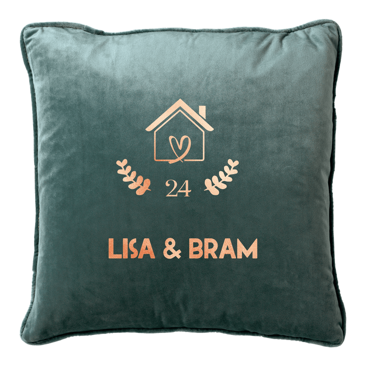 Namen en huisnummer kussen Groen - Cravity