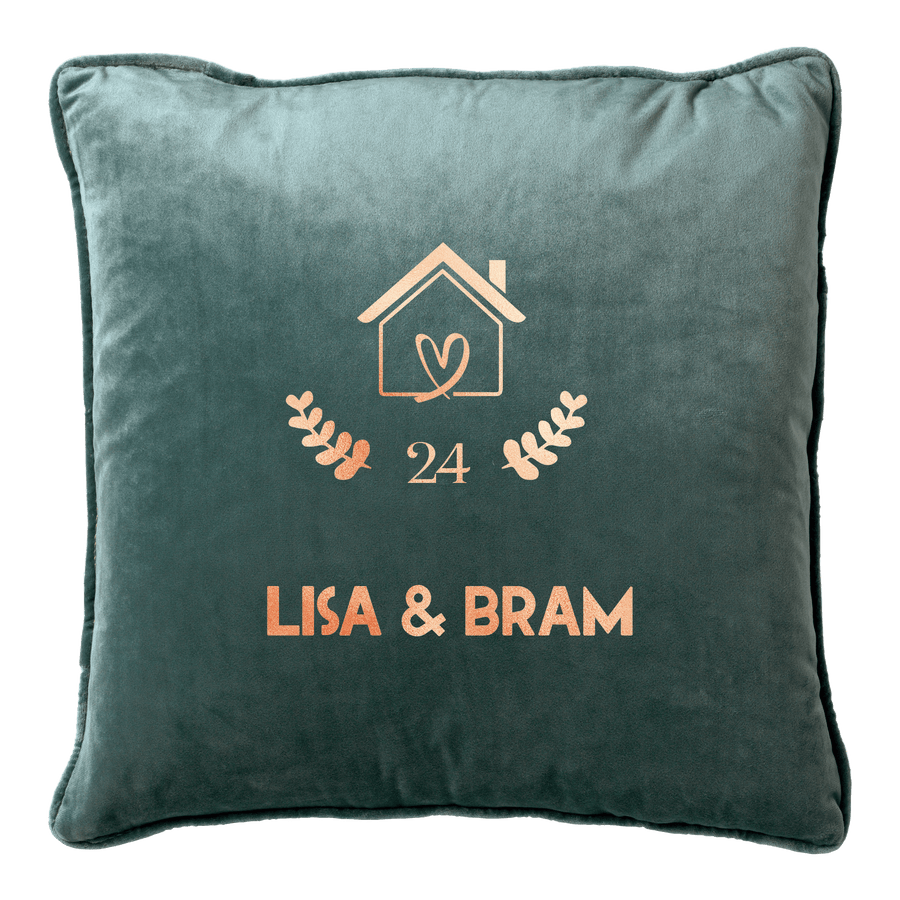 Namen en huisnummer kussen Groen - Cravity