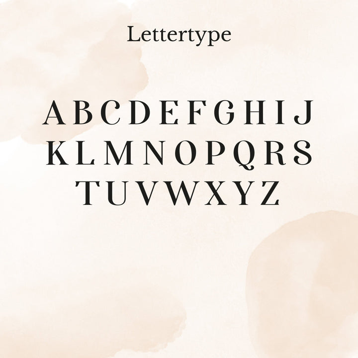 Lettertype overzicht met alle letters