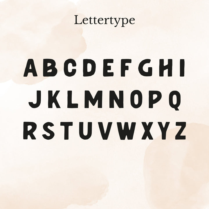 Lettertype overzicht met alle letters