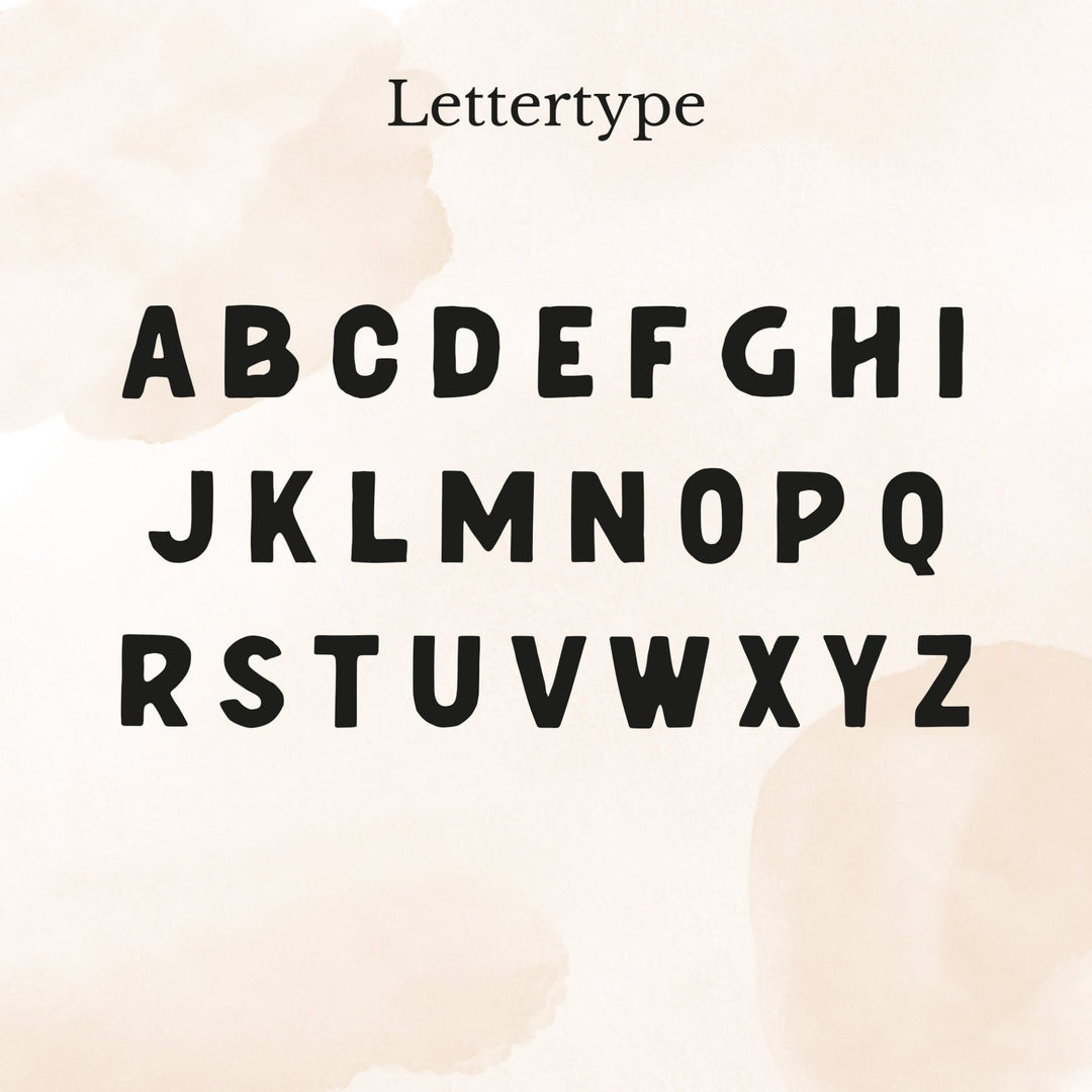 Lettertype overzicht met alle letters