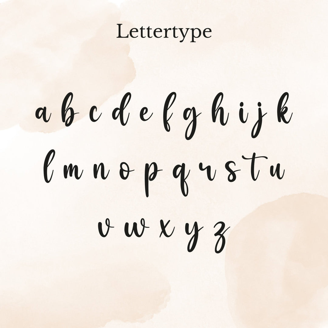 Lettertype overzicht met alle letters