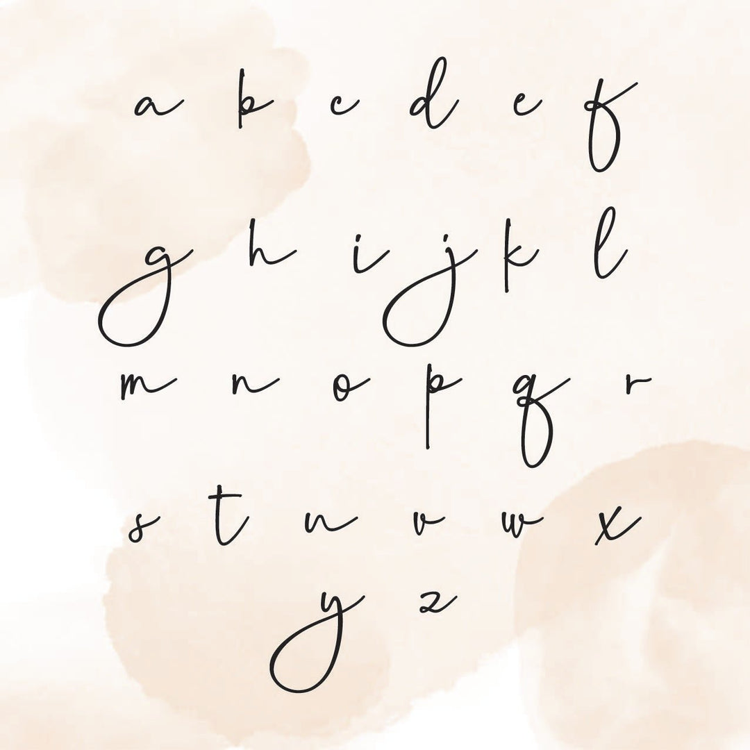 Lettertype overzicht met alle letters