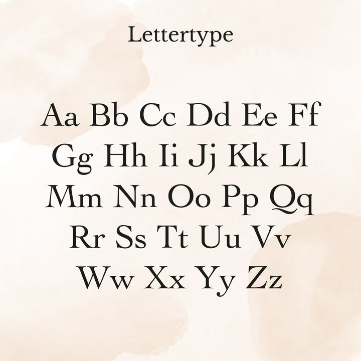 Lettertype overzicht met alle letters