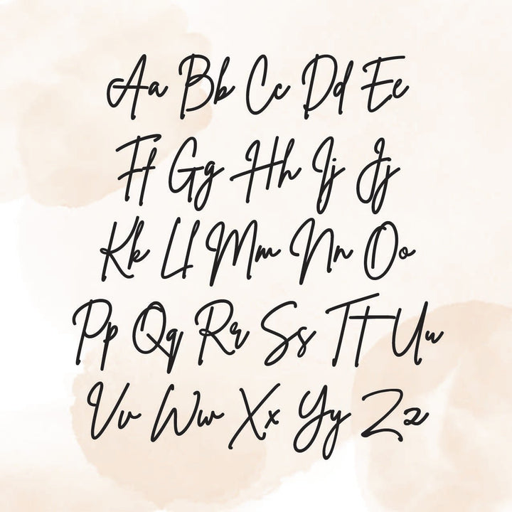Lettertype voorbeeld van alle letters