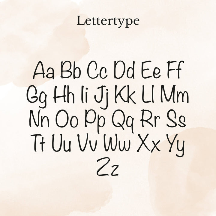 Lettertype overzicht met alle letters