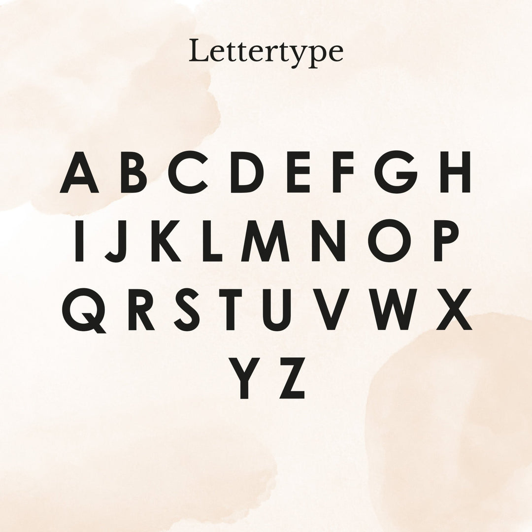 Lettertype overzicht met letters