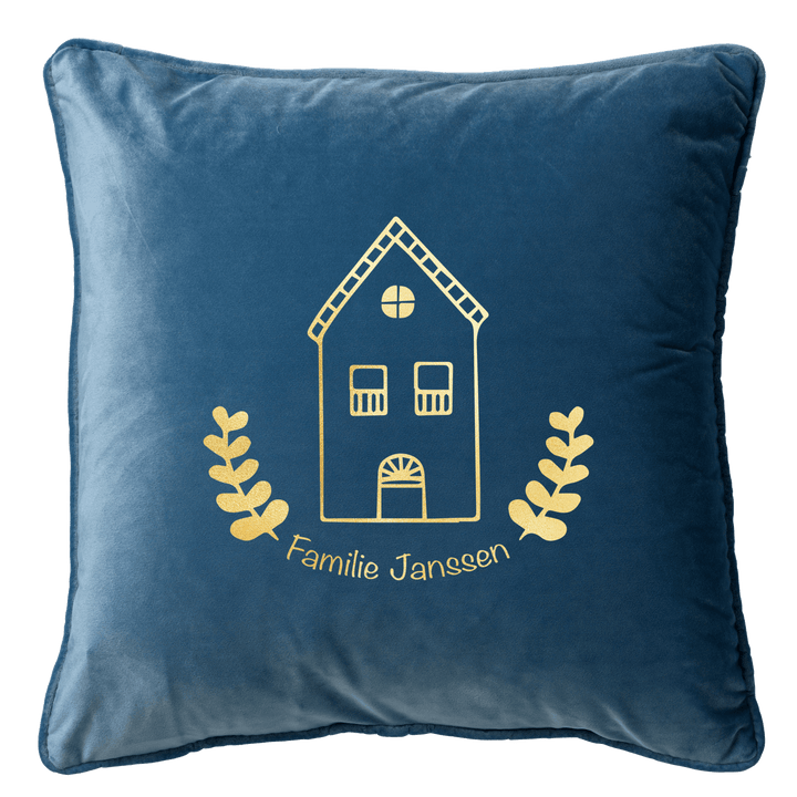 Naam met huis kussen Blauw - Cravity