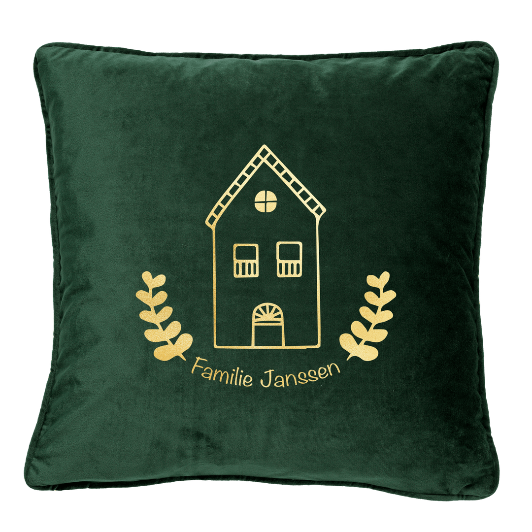 Naam met huis kussen Groen - Cravity